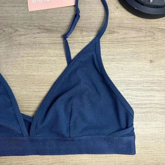 Third Love Wonder Rib Triangle Bralette navy size medium - Picture 3 of 4
